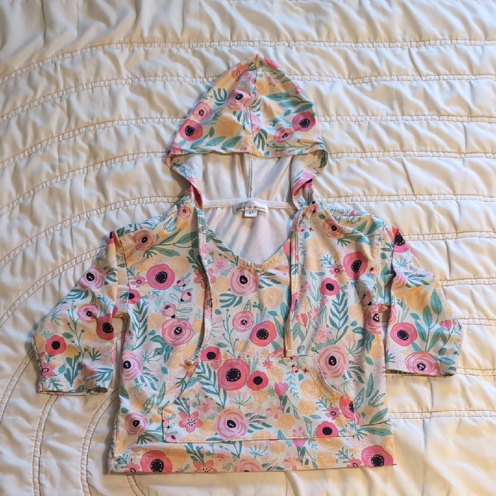 🌸 Bailey’s Blossoms Floral Hoodie – Toddler Girls 2T